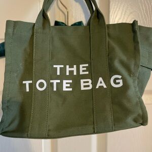 Olive Green Canvas Tote Bag